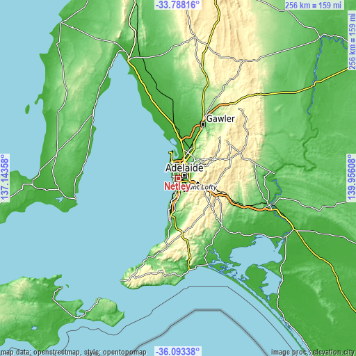 Topographic map of Netley