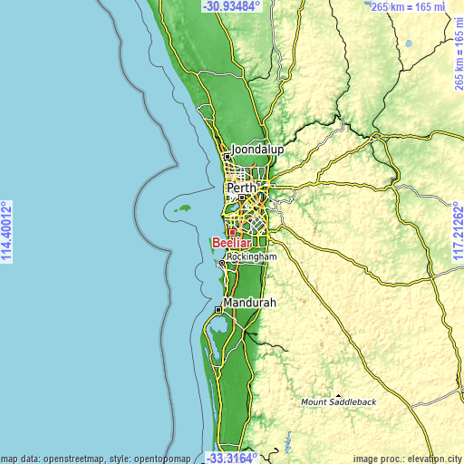 Topographic map of Beeliar