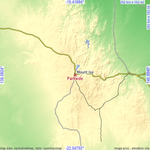 Topographic map of Parkside