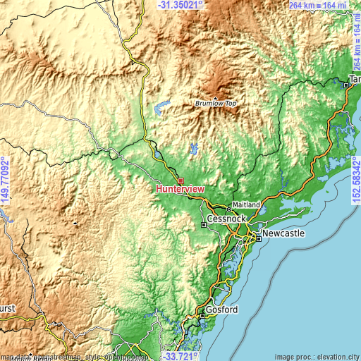 Topographic map of Hunterview