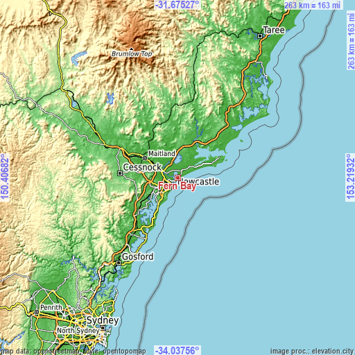 Topographic map of Fern Bay