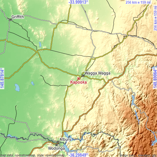 Topographic map of Kapooka