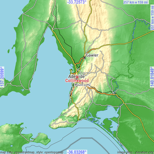 Topographic map of Collinswood