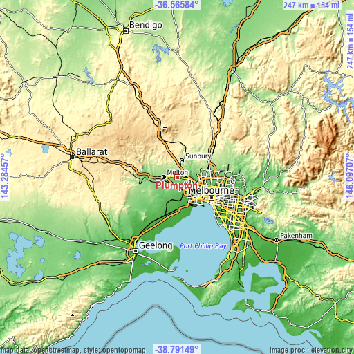 Topographic map of Plumpton
