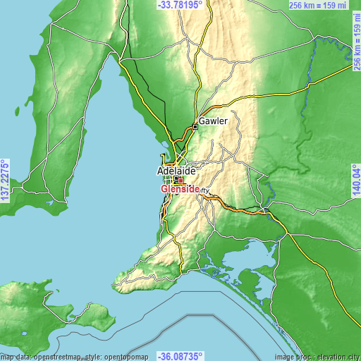 Topographic map of Glenside