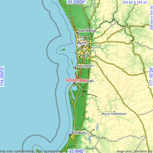 Topographic map of Golden Bay