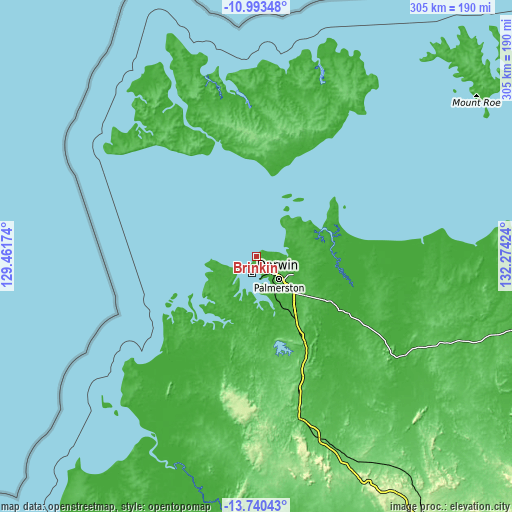 Topographic map of Brinkin