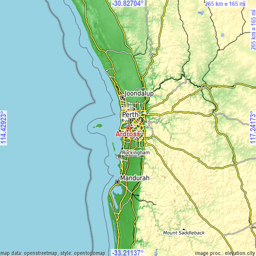 Topographic map of Ardross