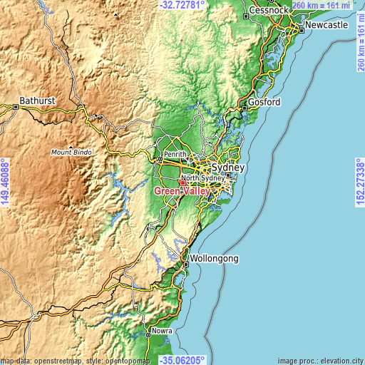 Topographic map of Green Valley