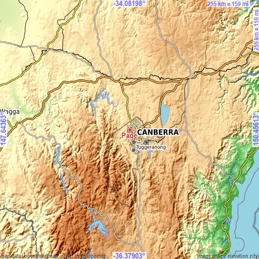 Topographic map of Page