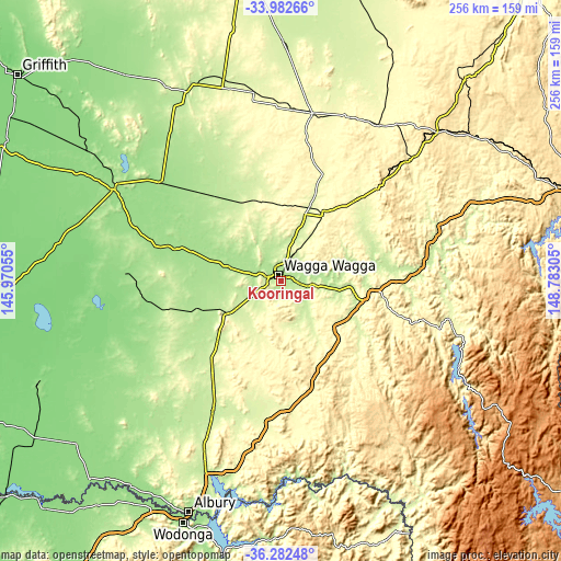 Topographic map of Kooringal