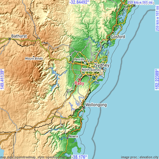 Topographic map of Raby