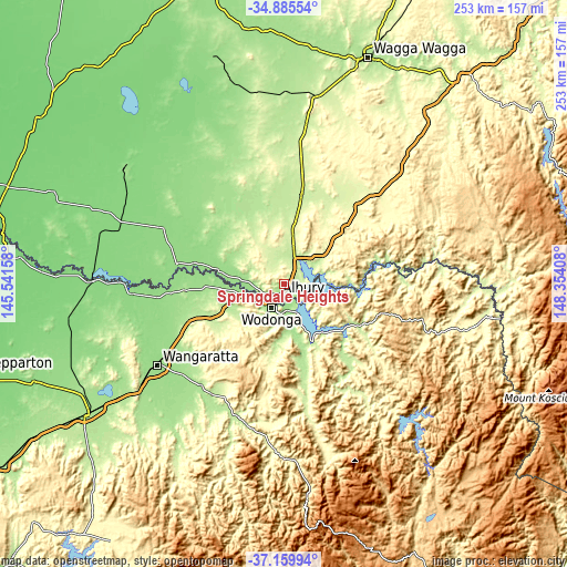 Topographic map of Springdale Heights