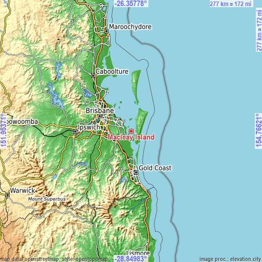 Topographic map of Macleay Island