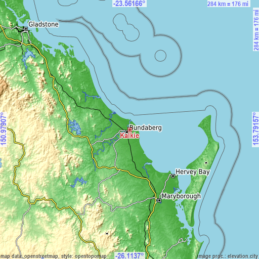 Topographic map of Kalkie