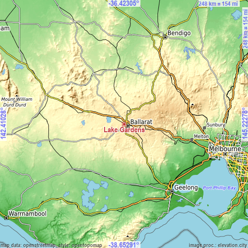 Topographic map of Lake Gardens