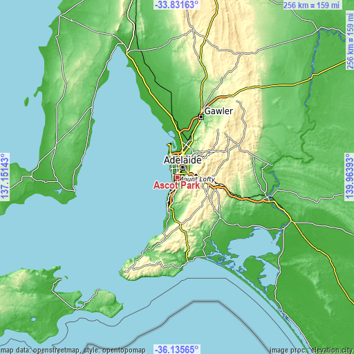 Topographic map of Ascot Park