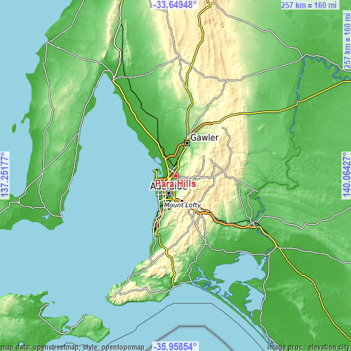 Topographic map of Para Hills