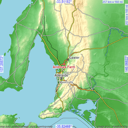 Topographic map of Andrews Farm