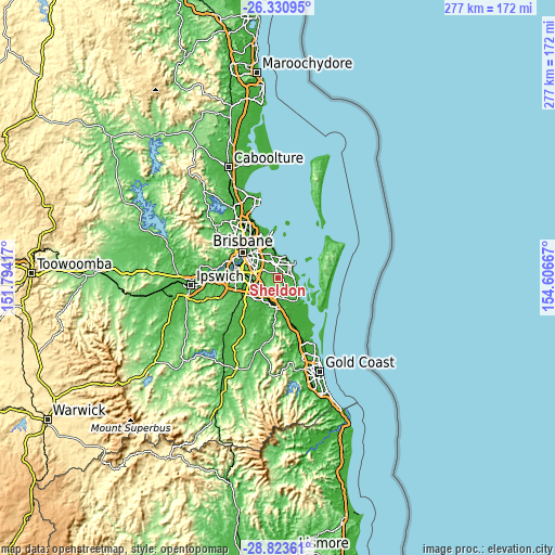 Topographic map of Sheldon