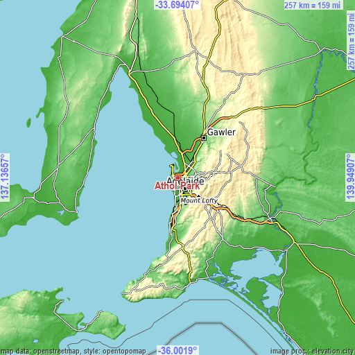 Topographic map of Athol Park