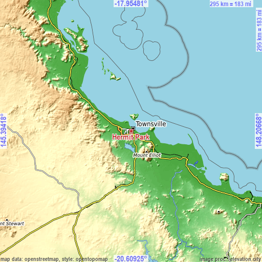 Topographic map of Hermit Park