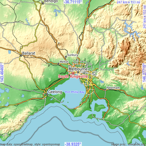 Topographic map of South Kingsville