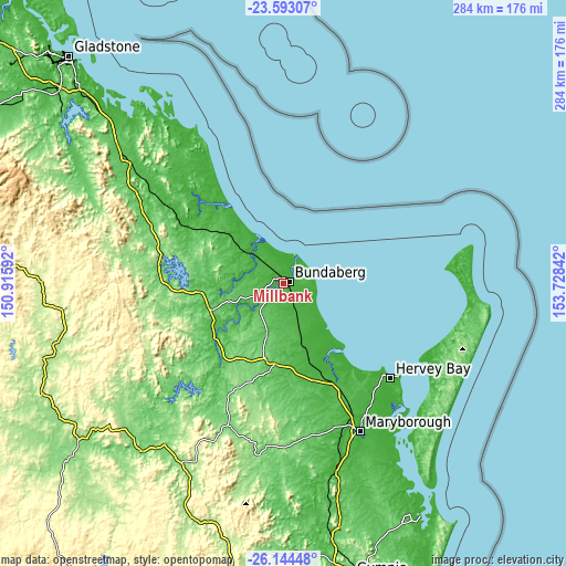 Topographic map of Millbank