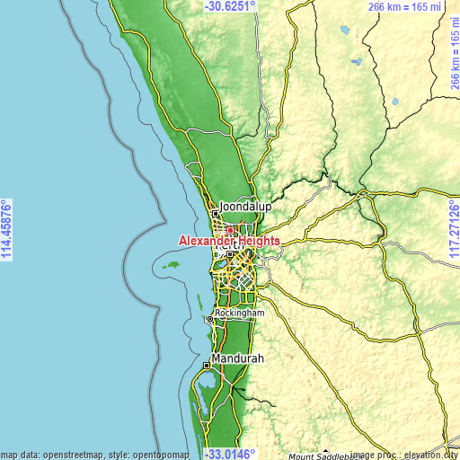 Topographic map of Alexander Heights