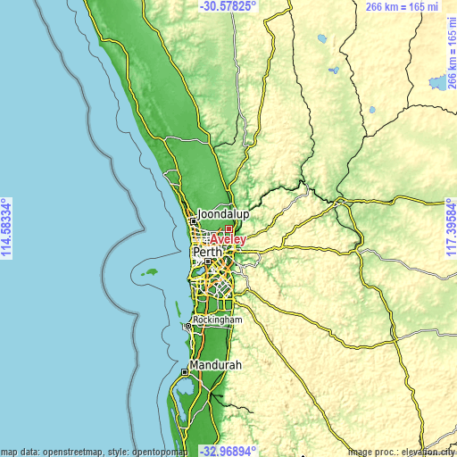 Topographic map of Aveley