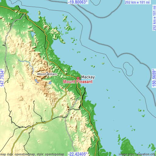 Topographic map of Mount Pleasant
