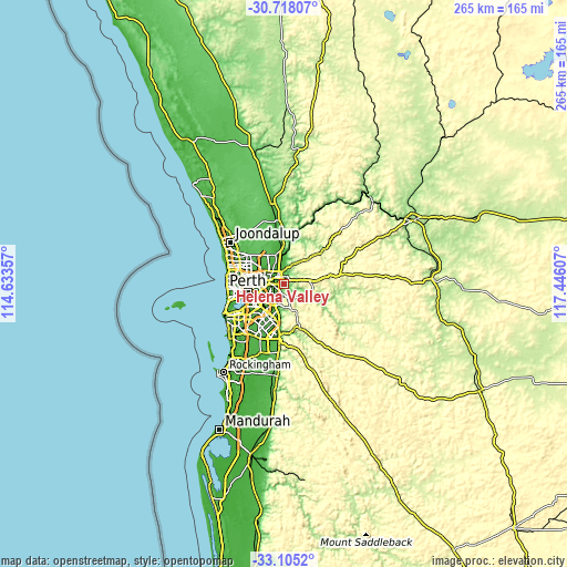 Topographic map of Helena Valley