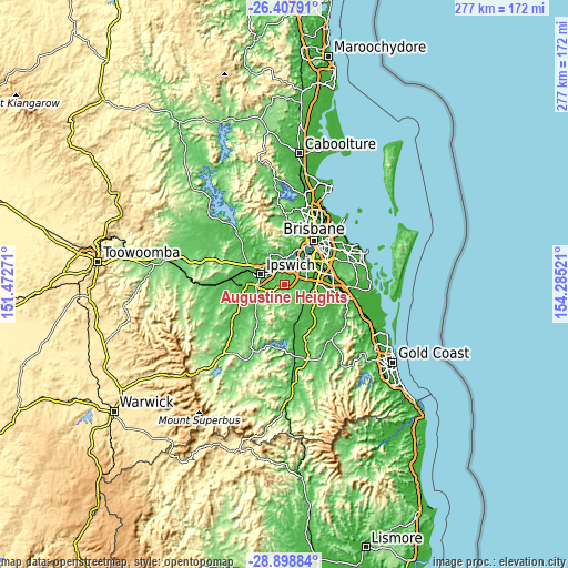Topographic map of Augustine Heights
