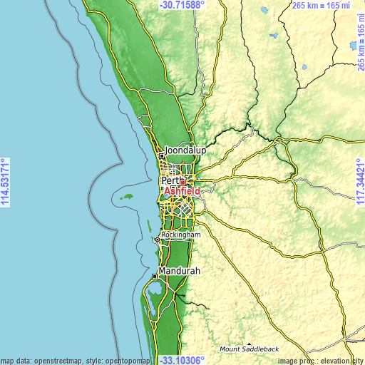 Topographic map of Ashfield