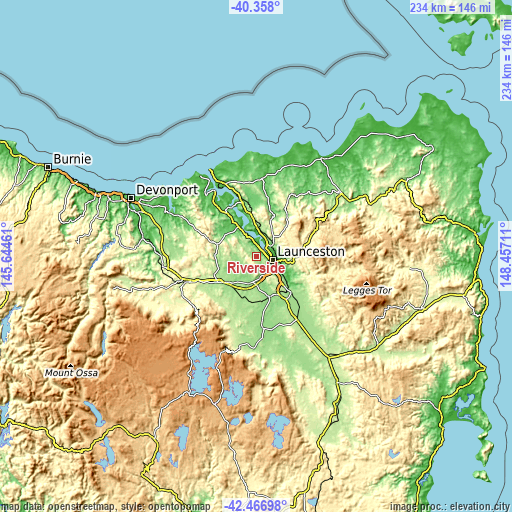 Topographic map of Riverside
