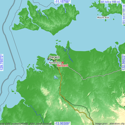 Topographic map of Herbert