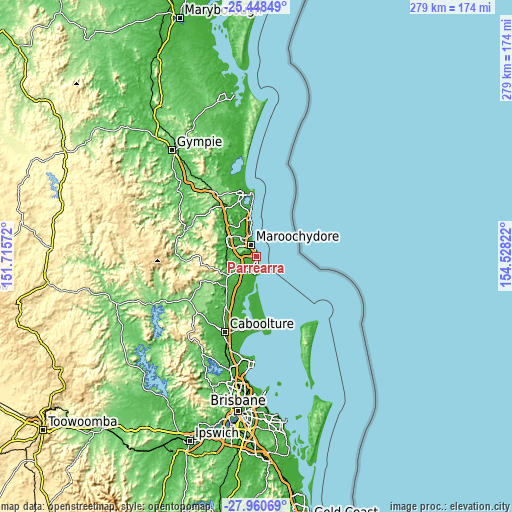 Topographic map of Parrearra