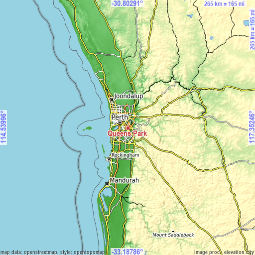 Topographic map of Queens Park