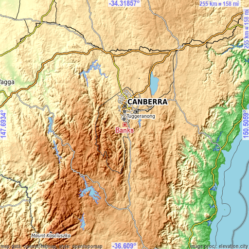 Topographic map of Banks