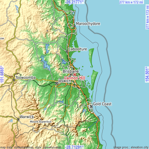 Topographic map of Cannon Hill