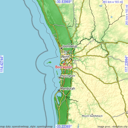 Topographic map of Booragoon