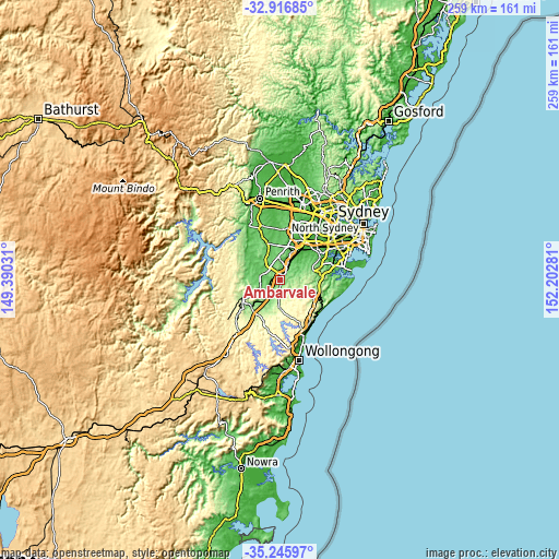 Topographic map of Ambarvale