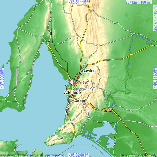 Topographic map of Blakeview