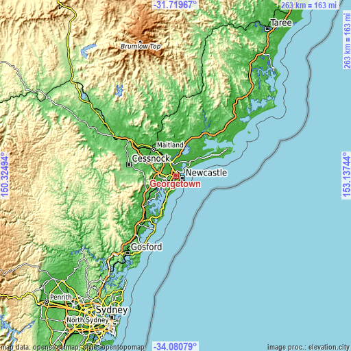 Topographic map of Georgetown