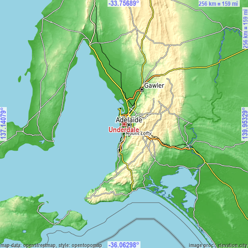 Topographic map of Underdale