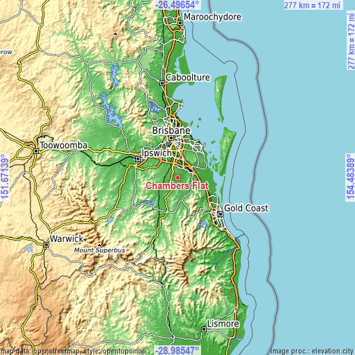 Topographic map of Chambers Flat