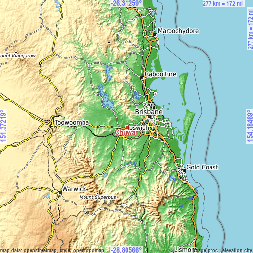 Topographic map of Chuwar