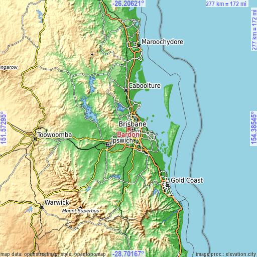 Topographic map of Bardon