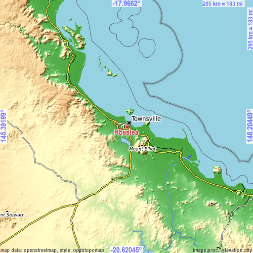 Topographic map of Rosslea