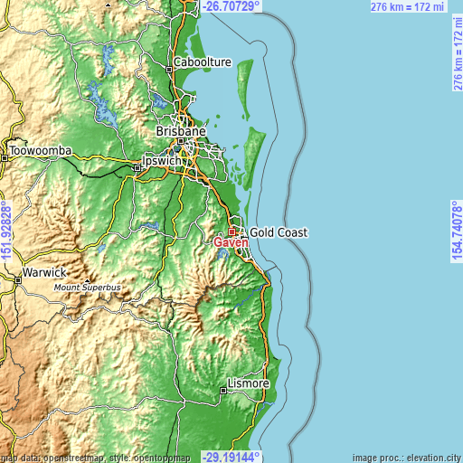 Topographic map of Gaven